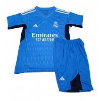 Camisa de Futebol Real Madrid Goleiro Equipamento Secundário Infantil 2023-24 Manga Curta (+ Calças curtas)